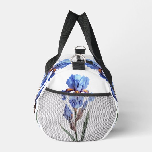 Personalisiert 19" Duffle Bag - Blue Iris Blume (Rechts)