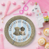 Personalisiert 1. Geburtstag Cowboy Themed Pappteller (Party)