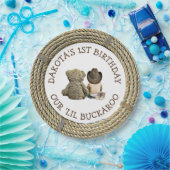 Personalisiert 1. Geburtstag Cowboy Themed Pappteller (Party)