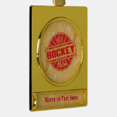 Personalisiert #1 Hockey Mama Weihnachtsfeier Banner-Ornament Gold (Rechts)