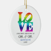 Personalisiert 1. Weihnachten als Mr. & Mr. Gay Ra Keramik Ornament (Rechts)
