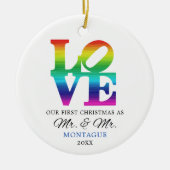 Personalisiert 1. Weihnachten als Mr. & Mr. Gay Ra Keramik Ornament (Vorne)
