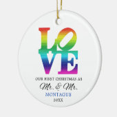 Personalisiert 1. Weihnachten als Mr. & Mr. Gay Ra Keramik Ornament (Links)