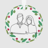 Personalisiert 1. Weihnachten als Mr. & Mrs. Foto Ornament (Rückseite)
