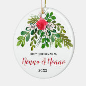 Personalisiert 1. Weihnachten als Nonna Nonno Ital Keramik Ornament (Links)