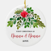 Personalisiert 1. Weihnachten als Nonna Nonno Ital Keramik Ornament (Hinten)