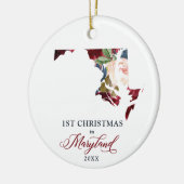 Personalisiert 1. Weihnachten in Maryland Staat MD Keramik Ornament (Links)