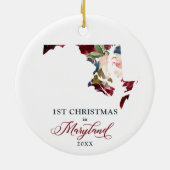Personalisiert 1. Weihnachten in Maryland Staat MD Keramik Ornament (Hinten)