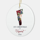 Personalisiert 1. Weihnachten in Vermont Neue Zuha Keramik Ornament (Links)