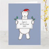 Personalisiert 1. Weihnachtsbärchen Karte (Gelbe Blume)