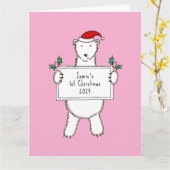 Personalisiert 1. Weihnachtsbärchen Karte (Gelbe Blume)