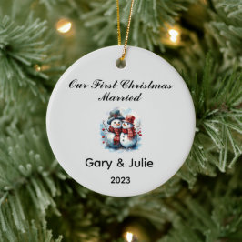 Personalisiert 1. Weihnachtsfest Verheiratet Keepa Keramik Ornament