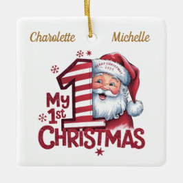 Personalisiert 1. Weihnachtsmädchen Santa Keramik Keramikornament