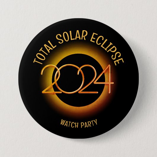 Personalisiert 2024 INSGESAMT SOLAR ECLIPSE Button (Vorderseite)