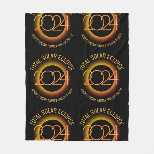 Personalisiert 2024 INSGESAMT SOLAR ECLIPSE Fleecedecke (Vorderseite)