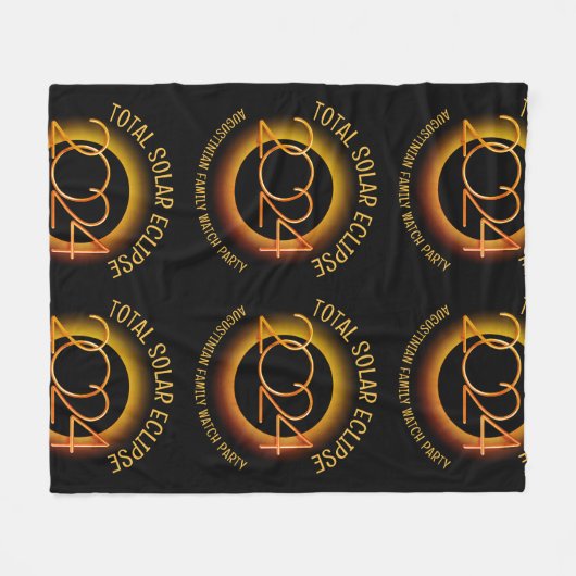 Personalisiert 2024 INSGESAMT SOLAR ECLIPSE Fleecedecke (Vorderseite (Horizontal))