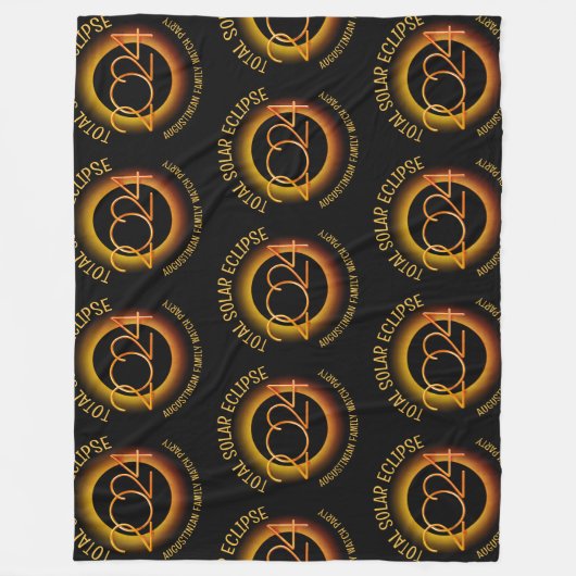 Personalisiert 2024 INSGESAMT SOLAR ECLIPSE Fleecedecke (Vorderseite)