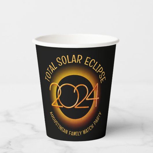Personalisiert 2024 INSGESAMT SOLAR ECLIPSE Pappbecher (Vorderseite)