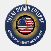 Personalisiert 2024 INSGESAMT SOLAR ECLIPSE USA Keramik Ornament (Vorne)