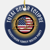 Personalisiert 2024 INSGESAMT SOLAR ECLIPSE USA Keramik Ornament (Hinten)