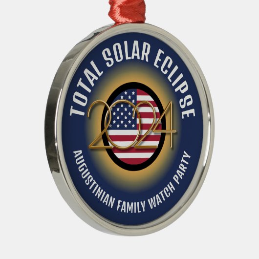 Personalisiert 2024 INSGESAMT SOLAR ECLIPSE USA Ornament Aus Metall (Rechts)