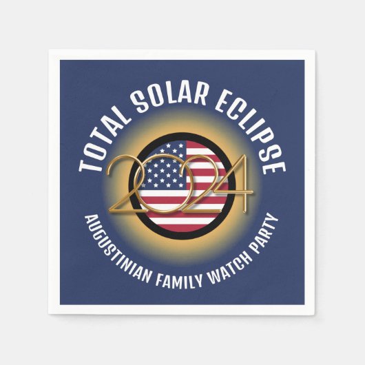 Personalisiert 2024 INSGESAMT SOLAR ECLIPSE USA Pa Serviette (Vorderseite)