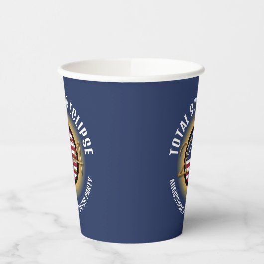 Personalisiert 2024 INSGESAMT SOLAR ECLIPSE USA Pappbecher (Links)