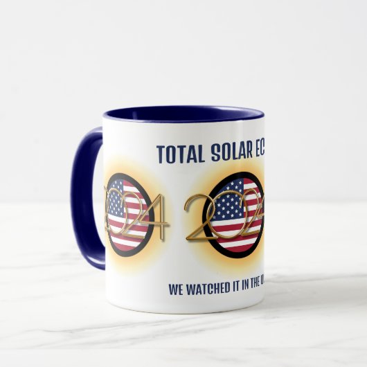 Personalisiert 2024 INSGESAMT SOLAR ECLIPSE USA Tasse (Vorderseite Links)