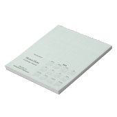 Personalisiert 2024 Monatlicher Kalender Grüne Lin Notizblock (Rotiert)