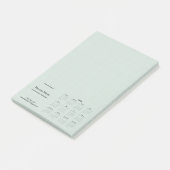 Personalisiert 2024 Monatlicher Kalender Grüne Lin Post-it Klebezettel (angewinkelt)