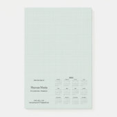 Personalisiert 2024 Monatlicher Kalender Grüne Lin Post-it Klebezettel (Vorderseite)