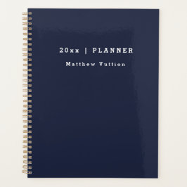 Personalisiert 2024 Navy Blue Weekly Monthly Planer