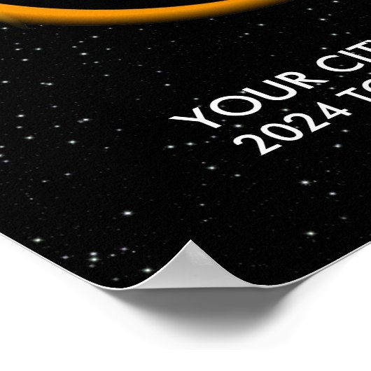 Personalisiert 2024 Solar Eclipse Souvenir Funny C Poster (Ecke)
