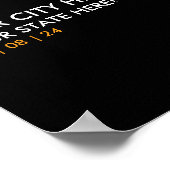 Personalisiert 2024 Solar Eclipse Souvenir Memento Poster (Ecke)