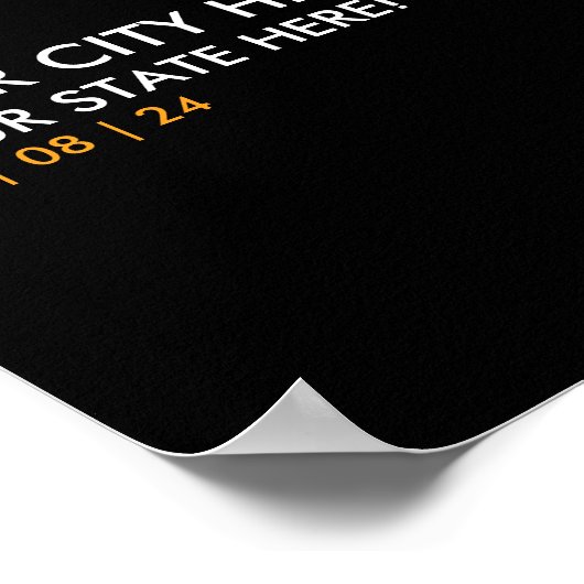 Personalisiert 2024 Solar Eclipse Souvenir Memento Poster (Ecke)