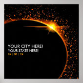 Personalisiert 2024 Solar Eclipse Souvenir Memento Poster (Vorne)