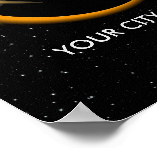 Personalisiert 2024 Solar Eclipse Souvenir Memento Poster (Ecke)