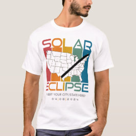Personalisiert 2024 Solar Eclipse Souvenir Memento T-Shirt