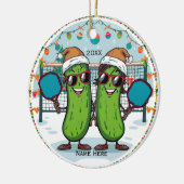 Personalisiert 2025 Pickleball Weihnachtsfeier Keramik Ornament (Links)