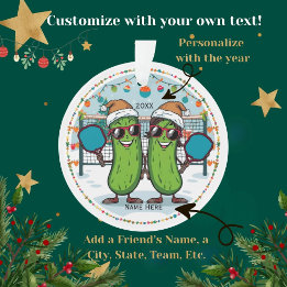 Personalisiert 2025 Pickleball Weihnachtsfeier Ornament