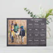 Personalisiert 2026 Rustikaler Foto-Kalender Feiertagskarte (Stehend Vorderseite)