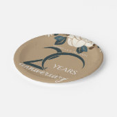 Personalisiert 20. Hochzeitstag Rustikal Pappteller (Schrägansicht)