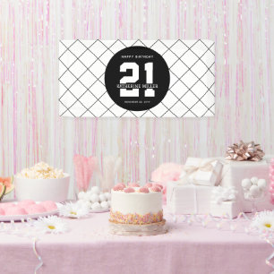 Personalisiert 21. Geburtstag Modern und elegant Banner