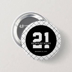 Personalisiert 21. Geburtstag Modern und elegant Button