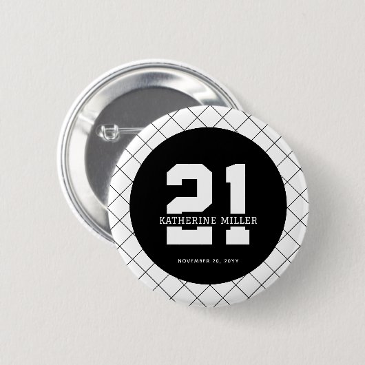 Personalisiert 21. Geburtstag Modern und elegant Button (Vorne & Hinten)