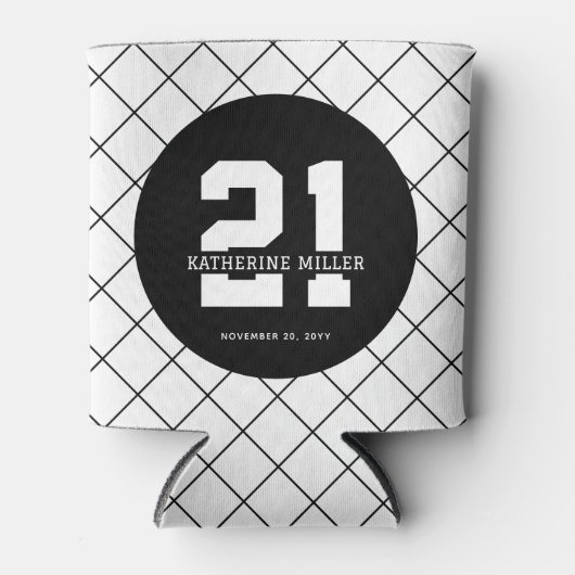 Personalisiert 21. Geburtstag Modern und elegant Dosenkühler (Vorderseite)