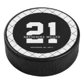 Personalisiert 21. Geburtstag Modern und elegant Eishockey Puck (3/4)