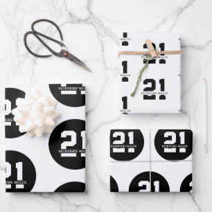 Personalisiert 21. Geburtstag Modern und elegant Geschenkpapier Set