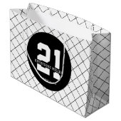 Personalisiert 21. Geburtstag Modern und elegant Große Geschenktüte (Rückseite Schrägansicht)