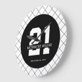 Personalisiert 21. Geburtstag Modern und elegant Große Wanduhr (Winkel)